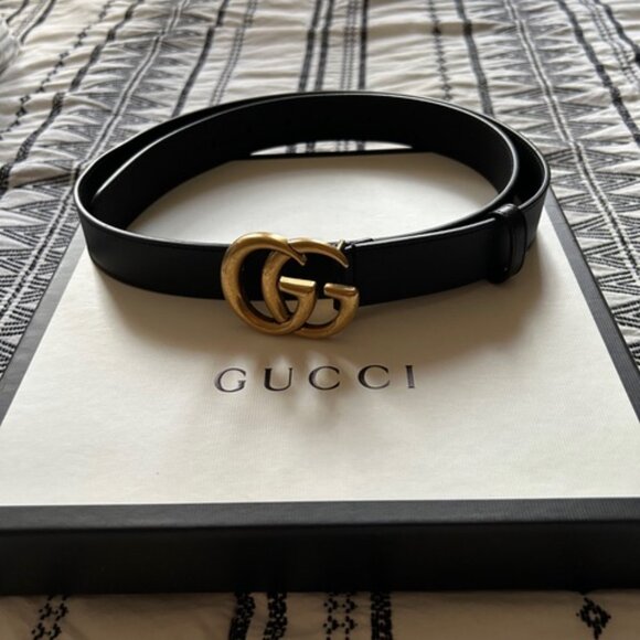 Authentic Gucci GG Marmont Black Leather Belt Size 95-38 - Picture 4 of 9